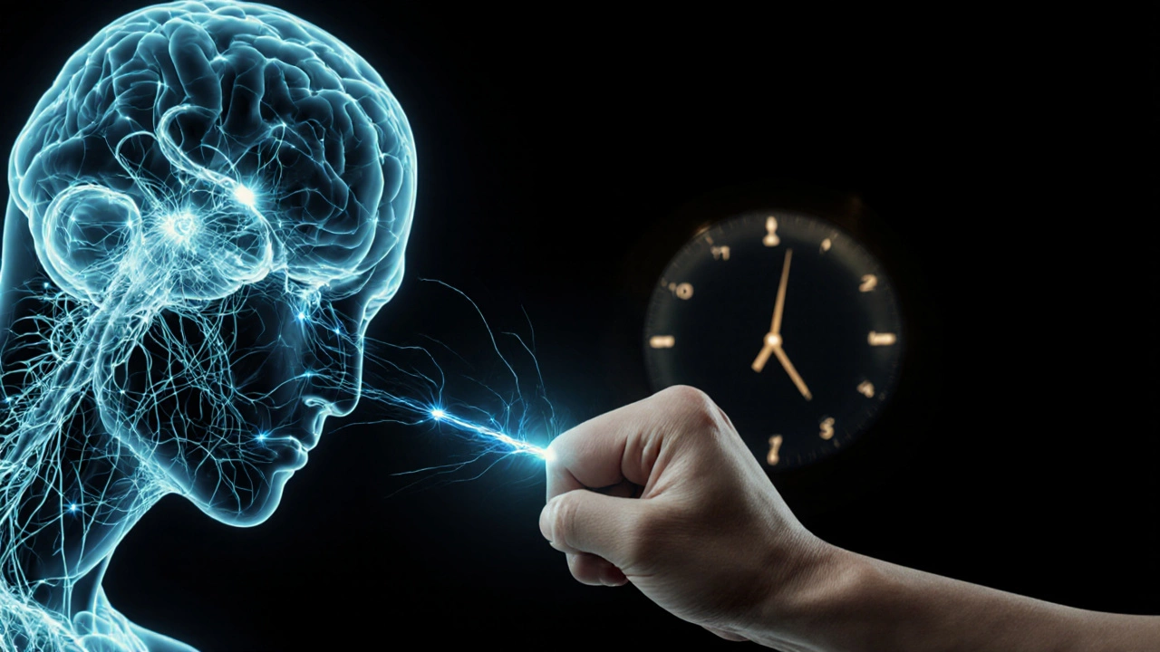 Нейронные импульсы передают сигнал от мозга к рукам, визуализируя скорость как результат работы нервной системы.