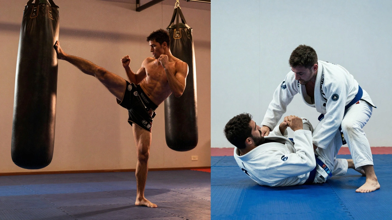 Сравнение ударной техники муай-тай и борьбы джиу-джитсу